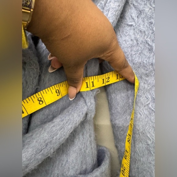 Kate Spade New York Faux Fur Trimmed Belted Women's Coat baby blue size 00/ XXS - Picture 13 of 13